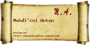 Mohácsi Anton névjegykártya
